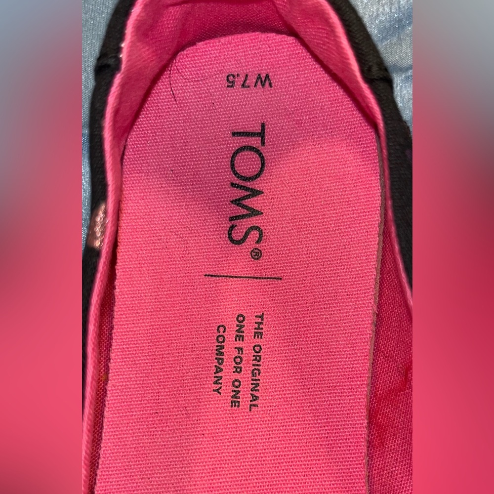 TOMs Limited Edition Black, Glitter Pink, Purple Shoes Size 7.5 - Picture 7 of 10